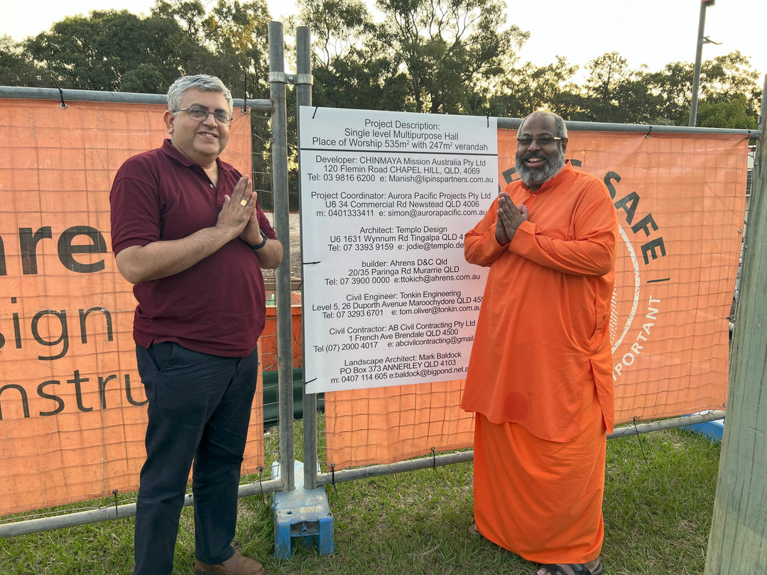 Swami Shrikaranandaji visit the Brisbane centre site