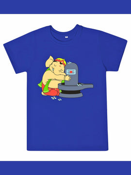 T-Shirt: Kids - Ganesha Shivalinga - Royal Blue