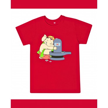 T-Shirt: Kids - Ganesha Shivalinga - Red