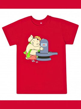 T-Shirt: Kids - Ganesha Shivalinga - Red