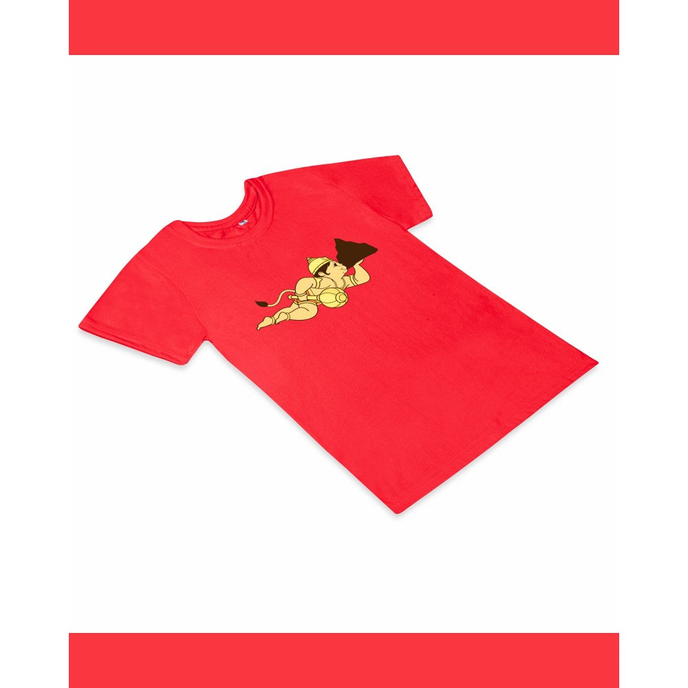 T-Shirt: Kids - Hanuman Flying - Tomato Red