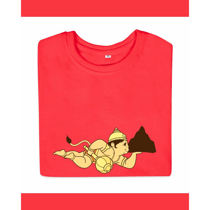 T-Shirt: Kids - Hanuman Flying - Tomato Red