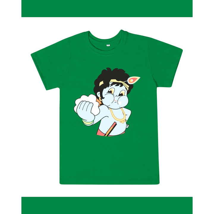 T-Shirt: Kids - Krishna Butter - Sap Green