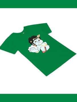 T-Shirt: Kids - Krishna Butter - Sap Green