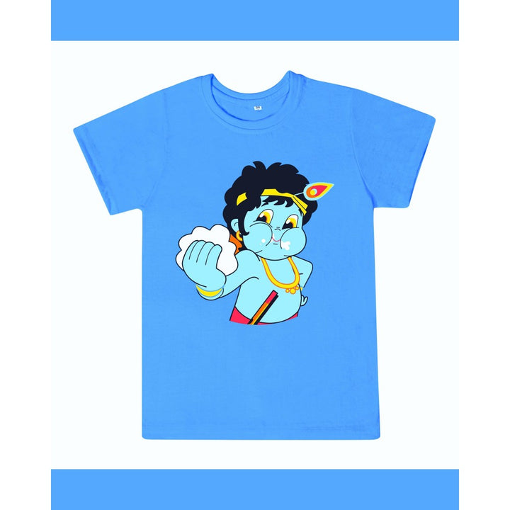 T-Shirt: Kids - Krishna Butter - Sky Blue