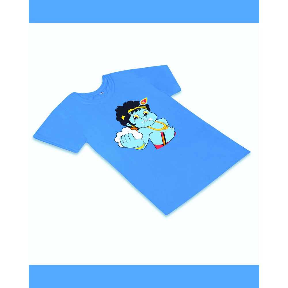 T-Shirt: Kids - Krishna Butter - Sky Blue