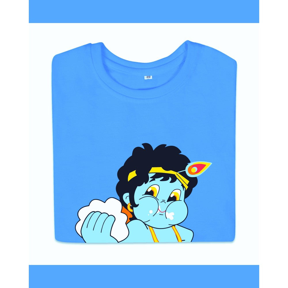 T-Shirt: Kids - Krishna Butter - Sky Blue