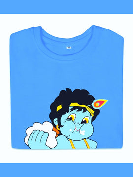 T-Shirt: Kids - Krishna Butter - Sky Blue