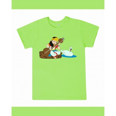 T-Shirt: Kids - Saraswati with Veena - Mint Green