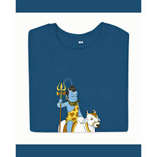 T-Shirt: Kids - Shiva with Nandi - Indigo Blue