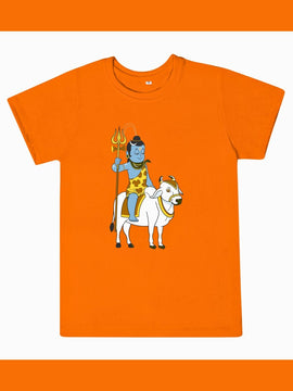 T-Shirt: Kids - Shiva with Nandi - Orange